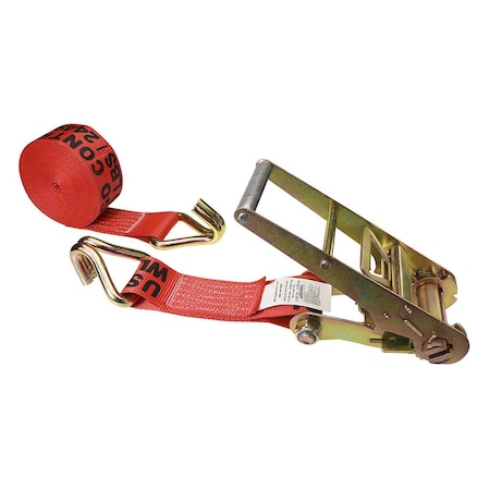Us Cargo Control 3" x 30' Red Ratchet Strap w/ Wire Hooks 7530WH-RED